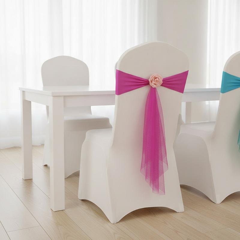 Chair Sash Organza - 1 Piece Organza Chair Sashes Flower