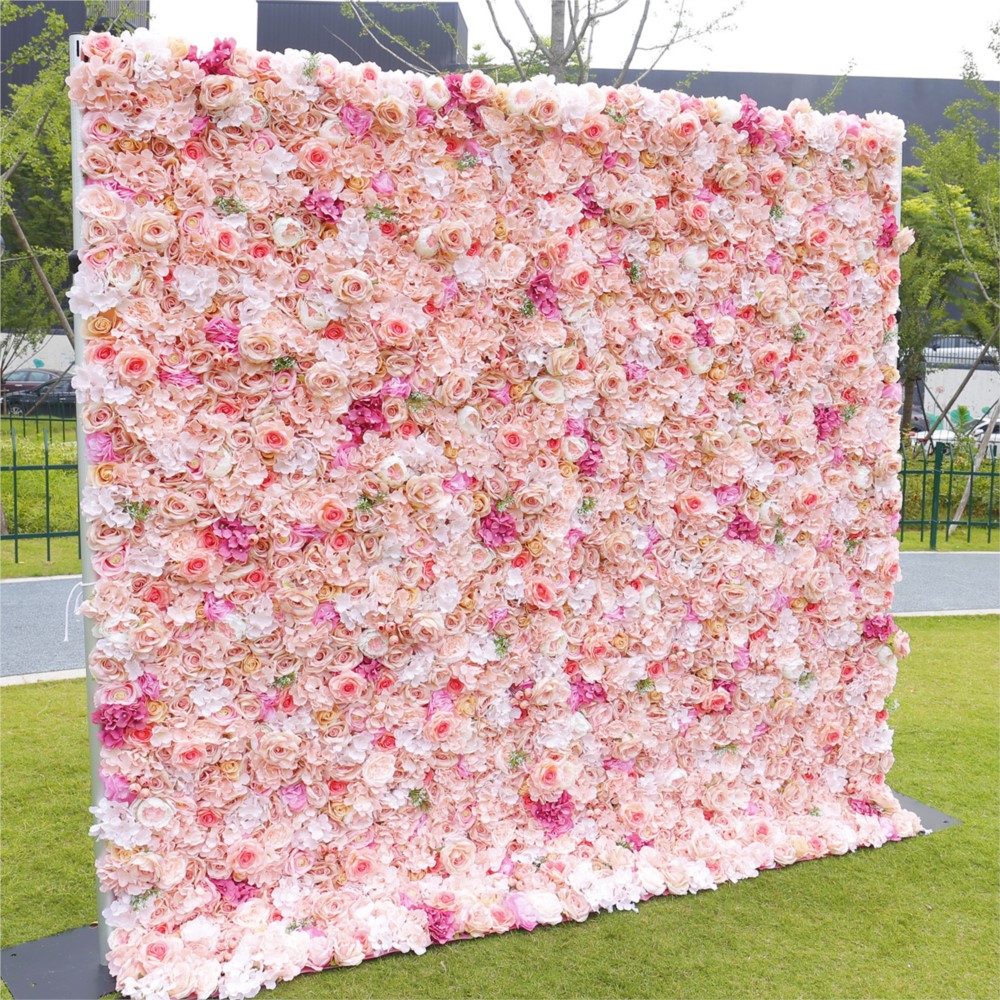 Uflower Pink Rose Hydrangea 5D - đánh giá và giá Wedding Backdrop Curtain