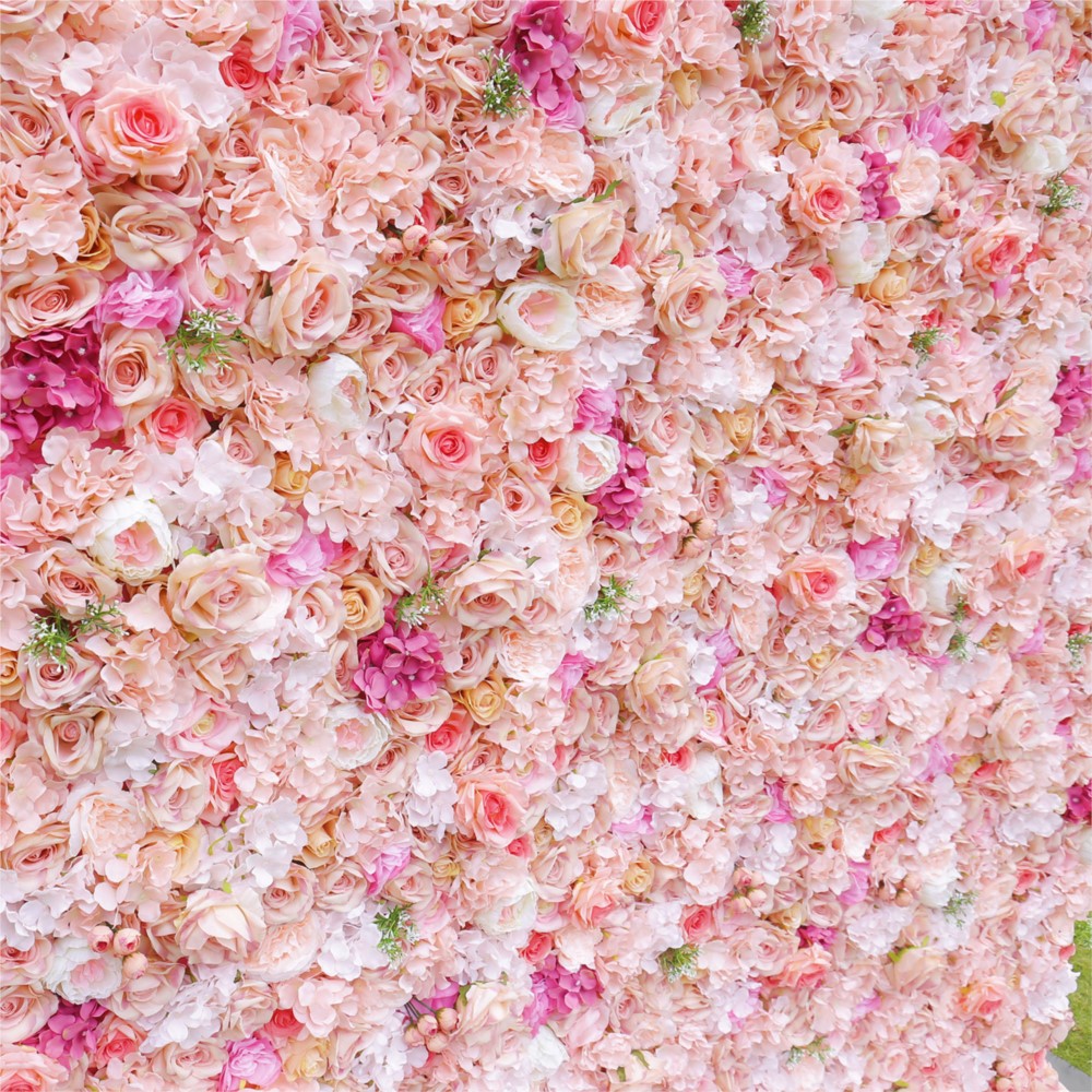 Uflower Pink Rose Hydrangea 5D - đánh giá và giá Wedding Backdrop Curtain