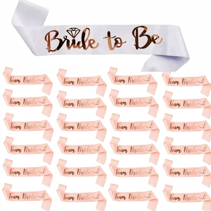 25pcs/set of rose Golden sash  - đánh giá và giá Bride Tribe Sash