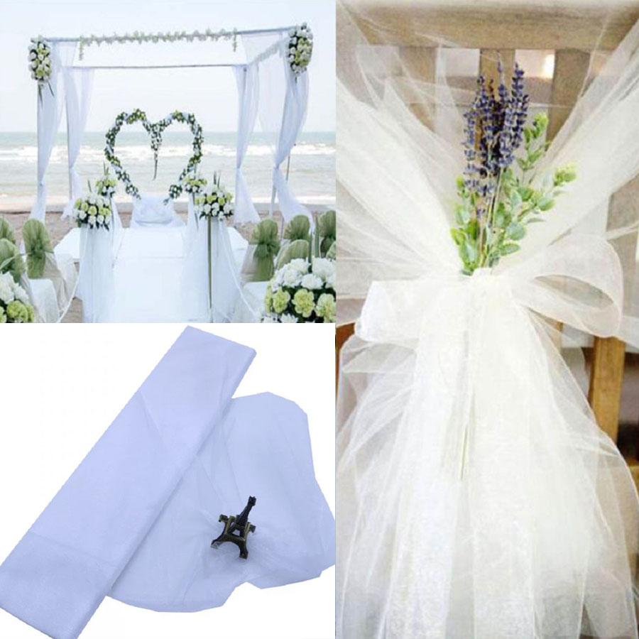 10m Wedding Decoration Tulle R - đánh giá và giá Chair Sash Organza
