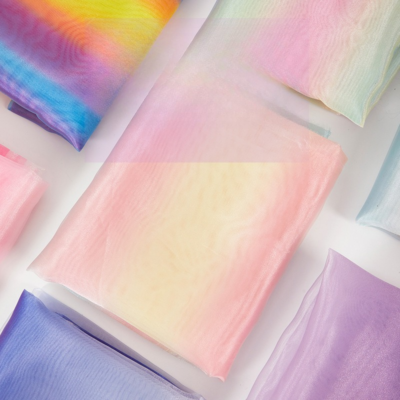 Dreamy Rainbow Gradient Organz - đánh giá và giá Wedding Backdrop Curtain