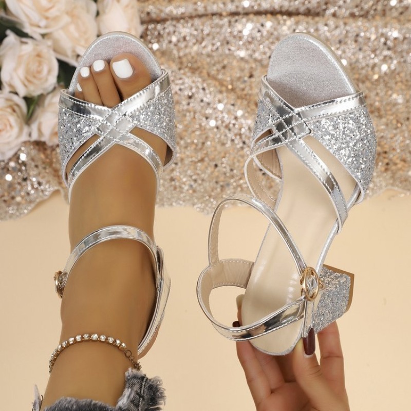 Women Block Heels Sandals Gold - đánh giá và giá Wedding Fx