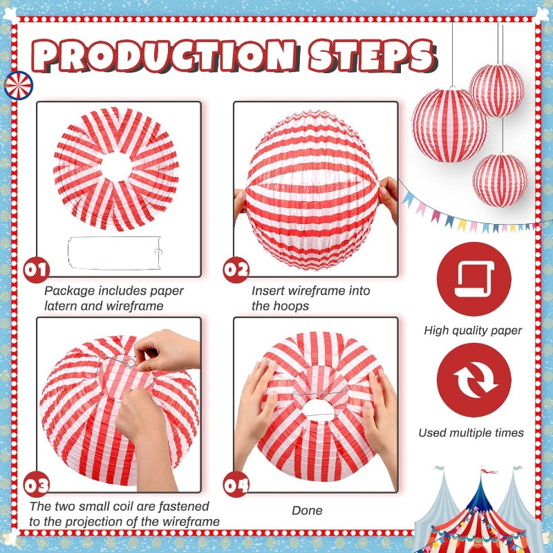 10PCS Red White Striped  Paper - đánh giá và giá Wedding Event Supply
