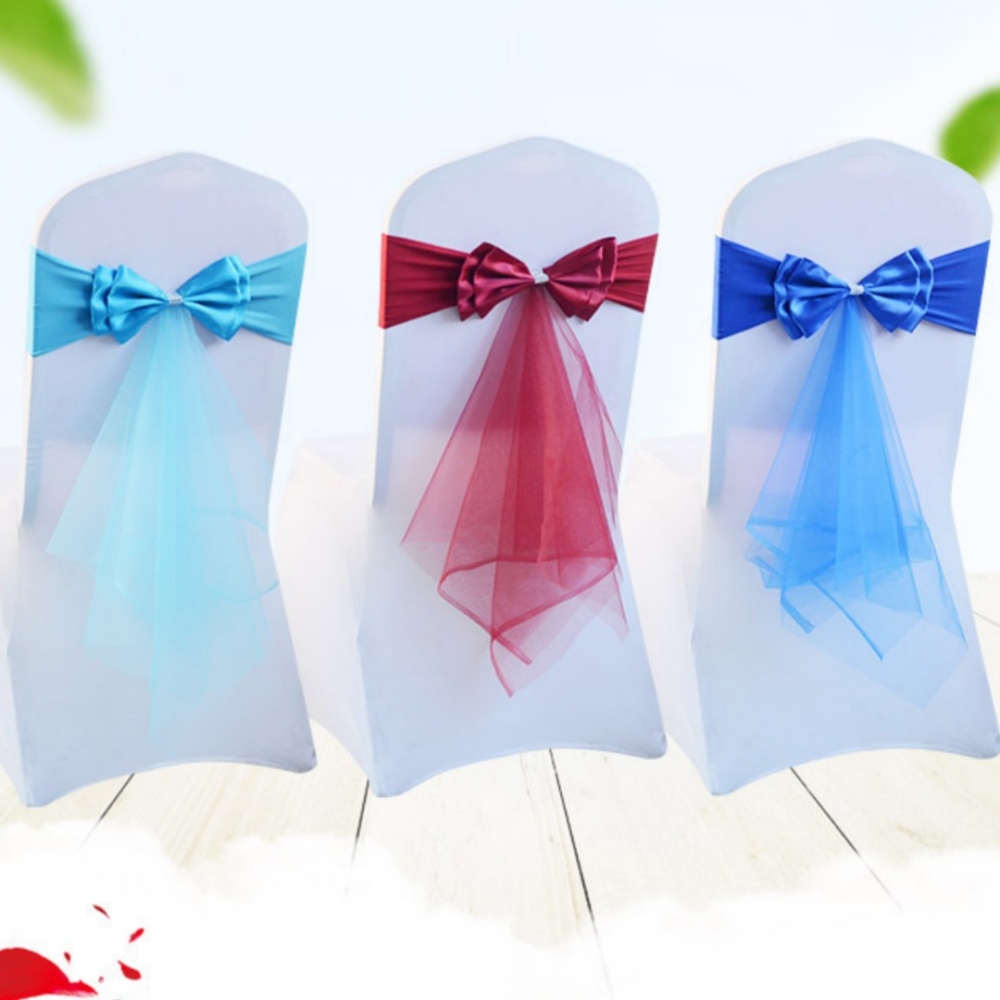 Stretch Bow Knot Customizable  - đánh giá và giá Chair Sash Organza