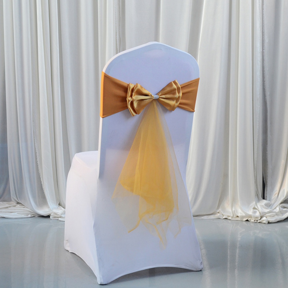 Stretch Bow Knot Customizable  - đánh giá và giá Chair Sash Organza