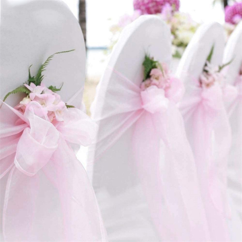 10/50/100PCS Wedding Chair Dec - đánh giá và giá Chair Sash Organza