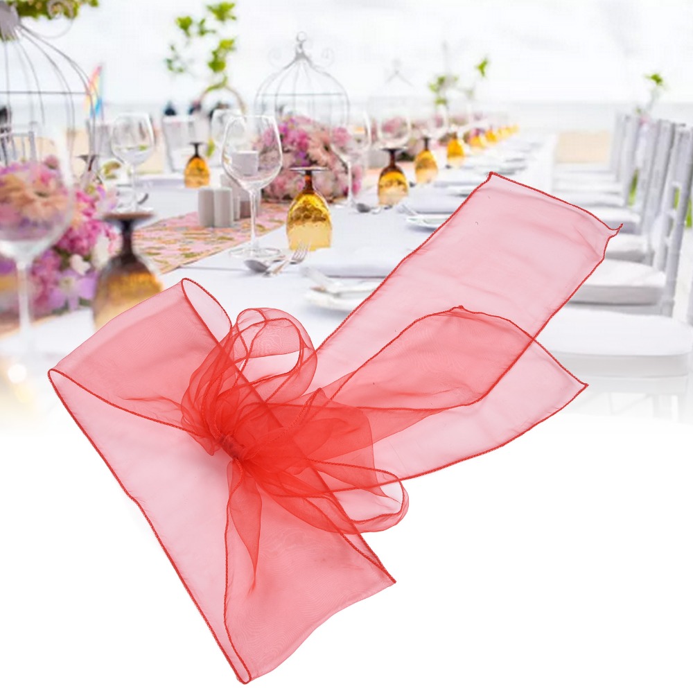10Pcs Blue, red, yellow, purpl - đánh giá và giá Chair Sash Organza