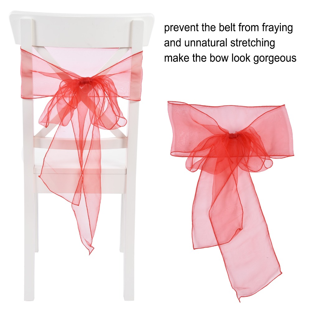 10Pcs Blue, red, yellow, purpl - đánh giá và giá Chair Sash Organza