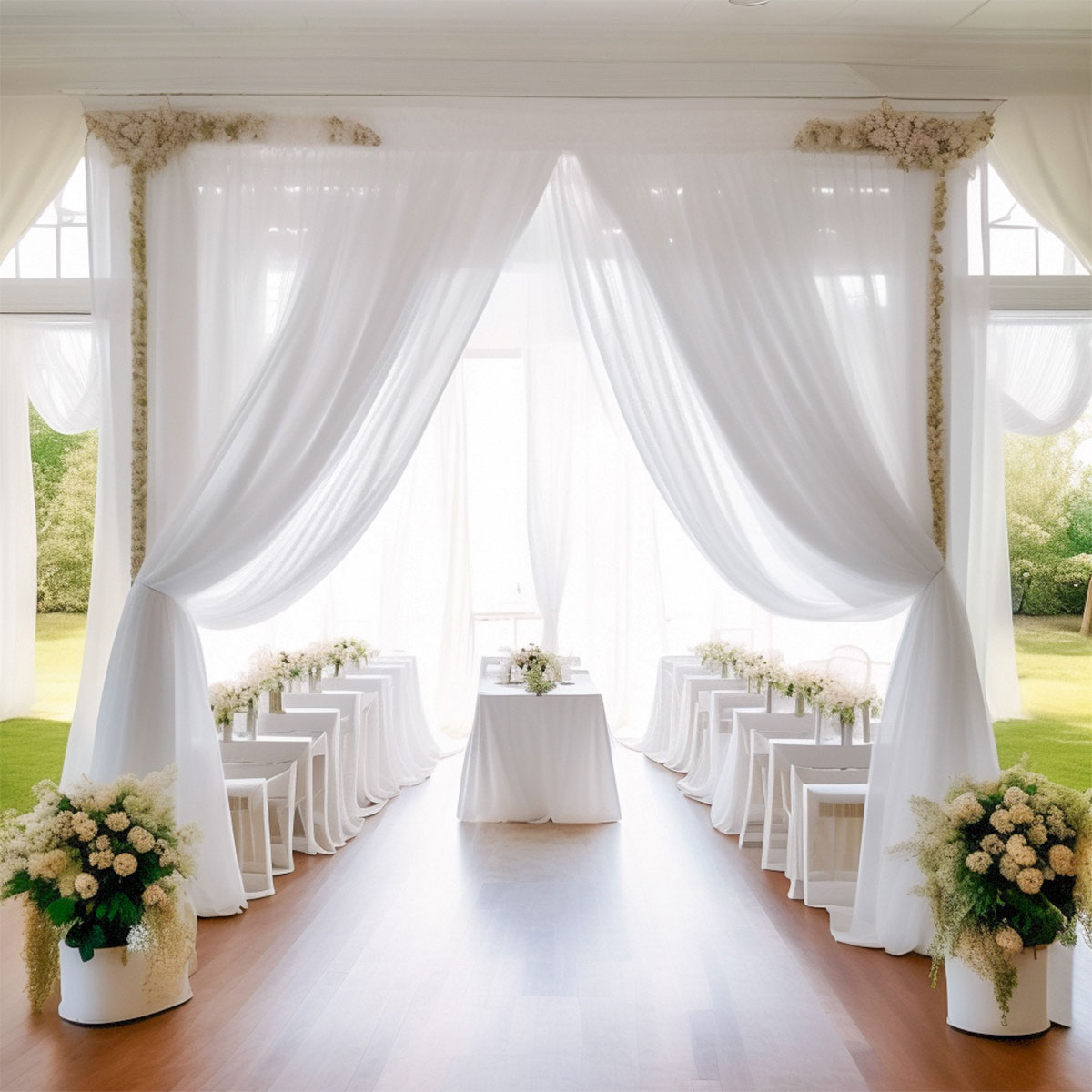 White Wedding Decoration Tulle - đánh giá và giá Chair Sash Organza