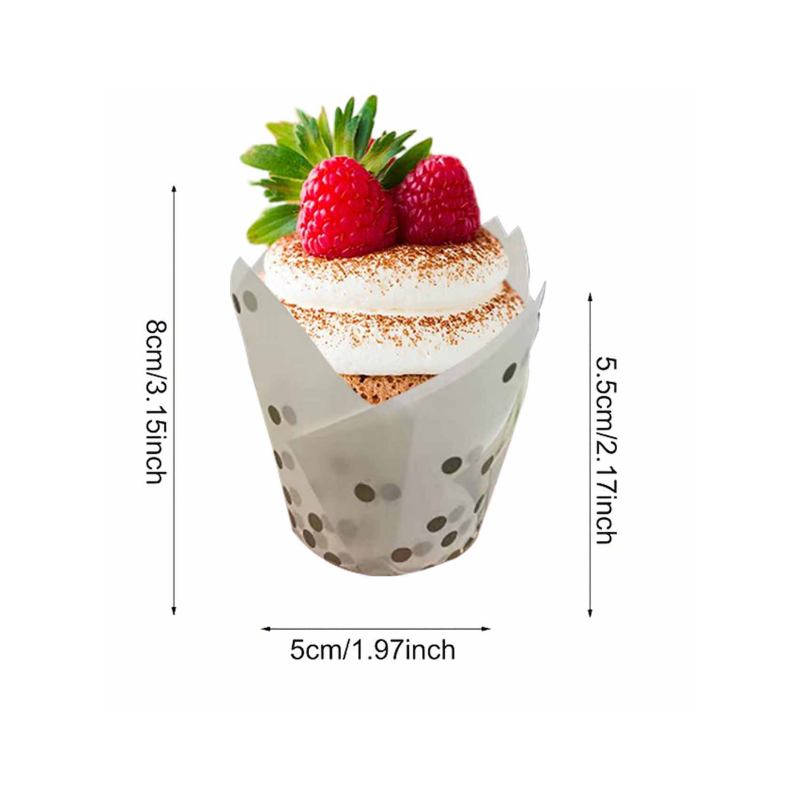 50Pcs/100Pcs Gold Dot Tulip Ca - đánh giá và giá Wedding Cake Supply