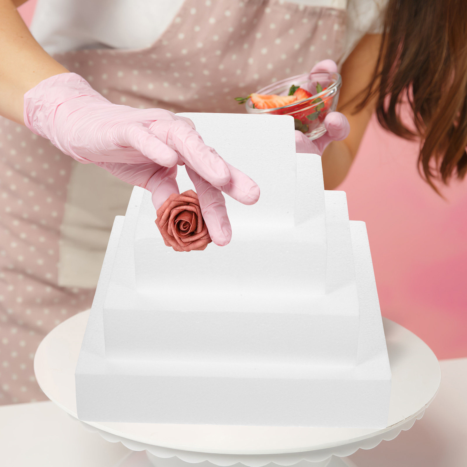 4Pcs Foam Cake Dummies Cubic S - đánh giá và giá Wedding Cake Supply